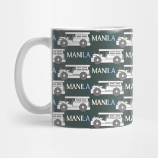 PHILIPPINE JEEPNEY PINOY PATTERN BLUE Mug